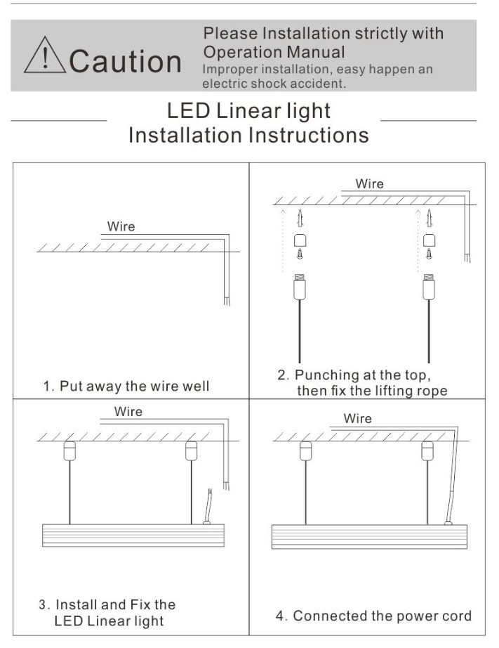 instructions linéaire led